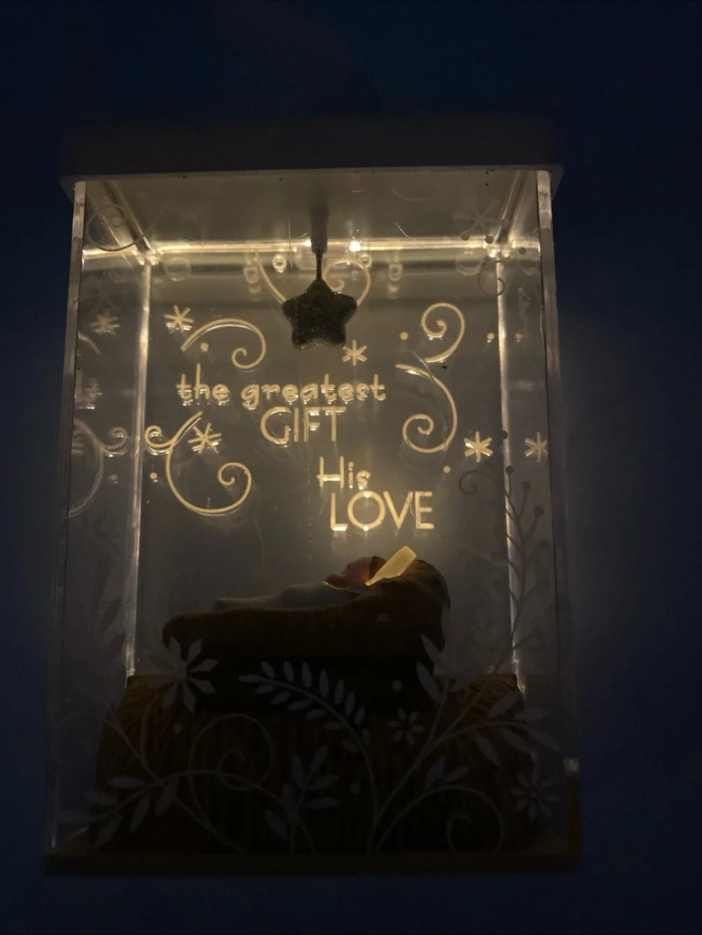 2012 The Greatest Gift Hallmark Ornament Is His Love Christmas Holiday Lights Up